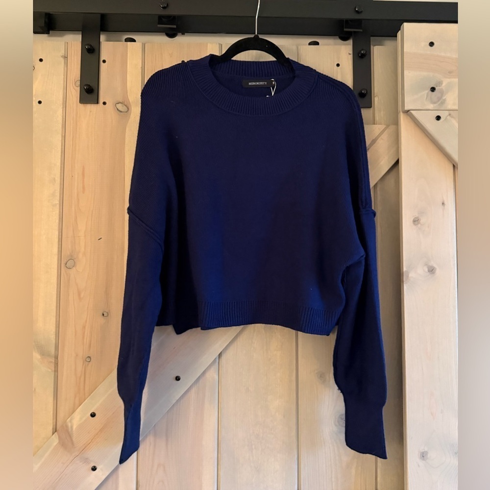 NWT Merokeety Crewneck Crop Sweater - Picture 4 of 11